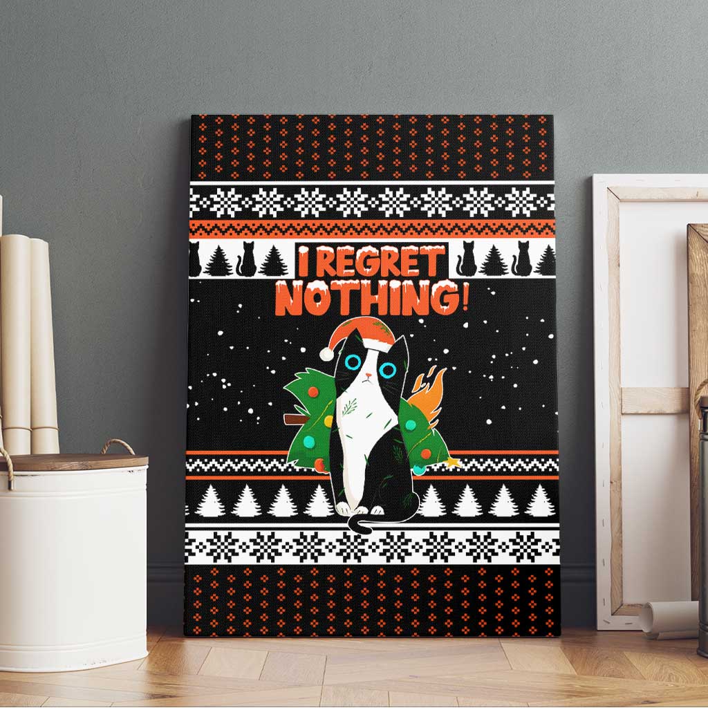 I Regret Nothing Cat Christmas Christmas Canvas Wall Art Xmas Holiday Patterns - Wonder Print Shop