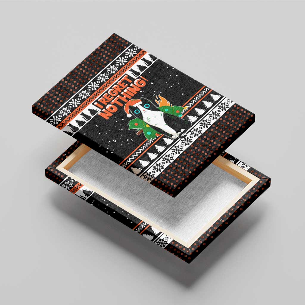 I Regret Nothing Cat Christmas Christmas Canvas Wall Art Xmas Holiday Patterns - Wonder Print Shop