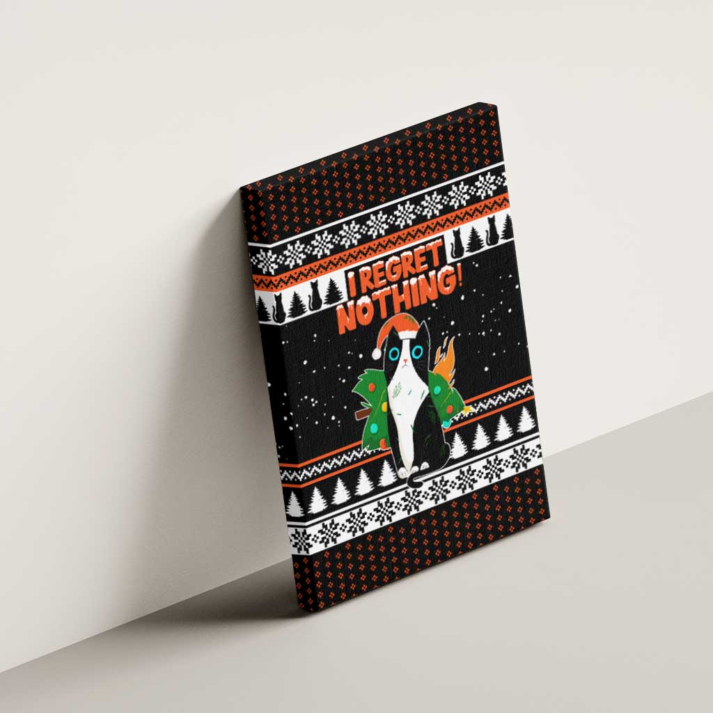 I Regret Nothing Cat Christmas Christmas Canvas Wall Art Xmas Holiday Patterns - Wonder Print Shop