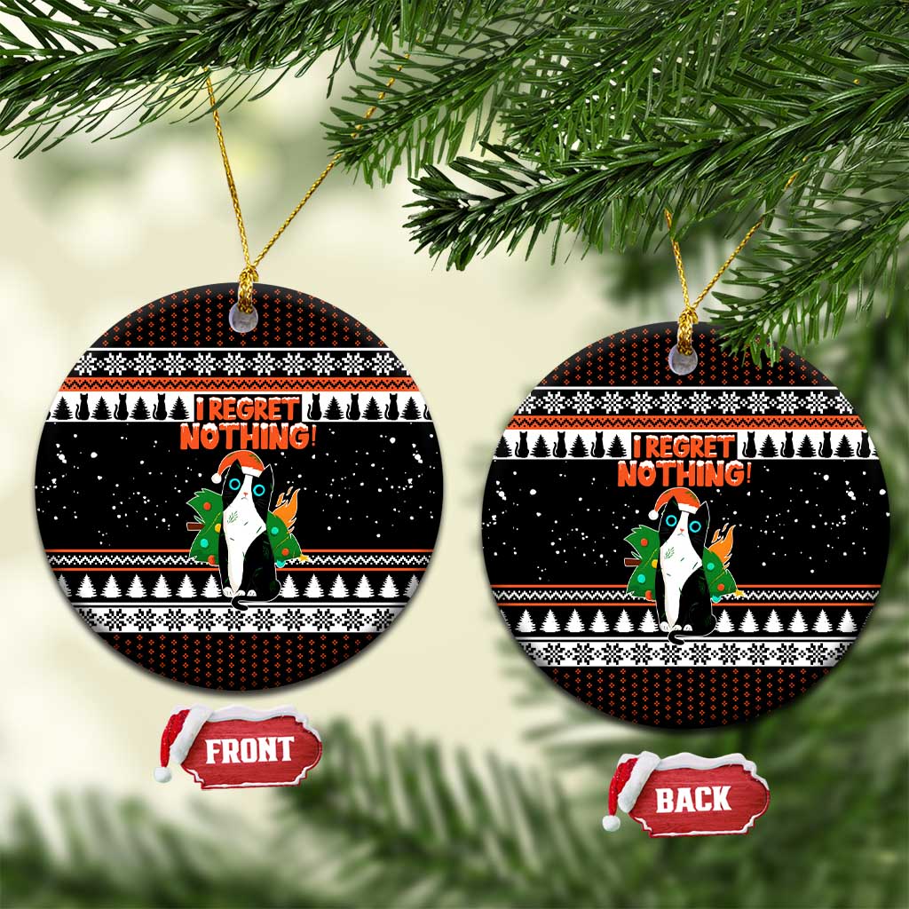 I Regret Nothing Cat Christmas Ceramic Ornament Xmas Holiday Patterns - Wonder Print Shop