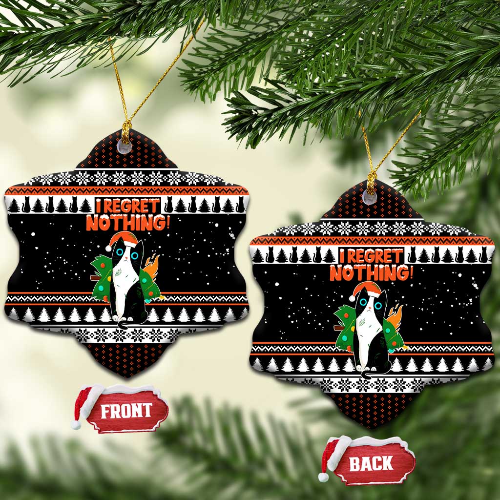 I Regret Nothing Cat Christmas Ceramic Ornament Xmas Holiday Patterns - Wonder Print Shop