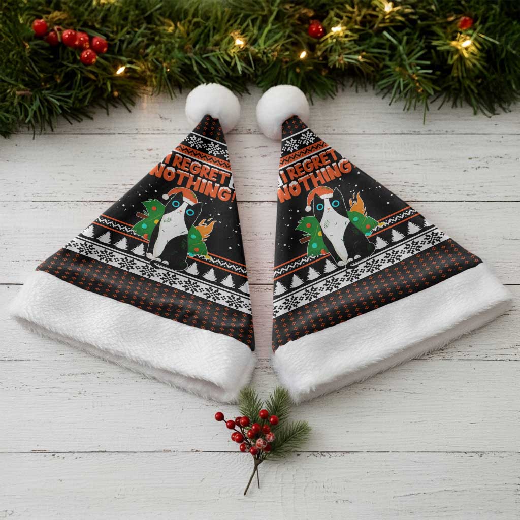 I Regret Nothing Cat Christmas Christmas Santa Hat Xmas Holiday Patterns - Wonder Print Shop