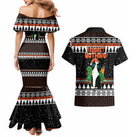 I Regret Nothing Cat Christmas Christmas Couples Matching Mermaid Dress and Hawaiian Shirt Xmas Holiday Patterns - Wonder Print Shop