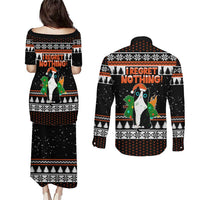 I Regret Nothing Cat Christmas Christmas Couples Matching Puletasi and Long Sleeve Button Shirt Xmas Holiday Patterns - Wonder Print Shop