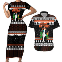 I Regret Nothing Cat Christmas Christmas Couples Matching Short Sleeve Bodycon Dress and Hawaiian Shirt Xmas Holiday Patterns - Wonder Print Shop