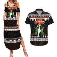 I Regret Nothing Cat Christmas Christmas Couples Matching Summer Maxi Dress and Hawaiian Shirt Xmas Holiday Patterns - Wonder Print Shop