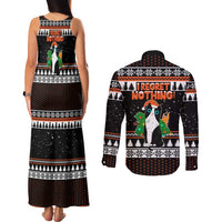 I Regret Nothing Cat Christmas Christmas Couples Matching Tank Maxi Dress and Long Sleeve Button Shirt Xmas Holiday Patterns - Wonder Print Shop
