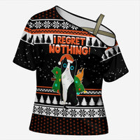 I Regret Nothing Cat Christmas Christmas Cross Shoulder Shirt Xmas Holiday Patterns - Wonder Print Shop