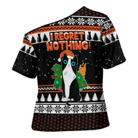 I Regret Nothing Cat Christmas Christmas Cross Shoulder Shirt Xmas Holiday Patterns - Wonder Print Shop