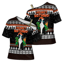 I Regret Nothing Cat Christmas Christmas Cross Shoulder Shirt Xmas Holiday Patterns - Wonder Print Shop