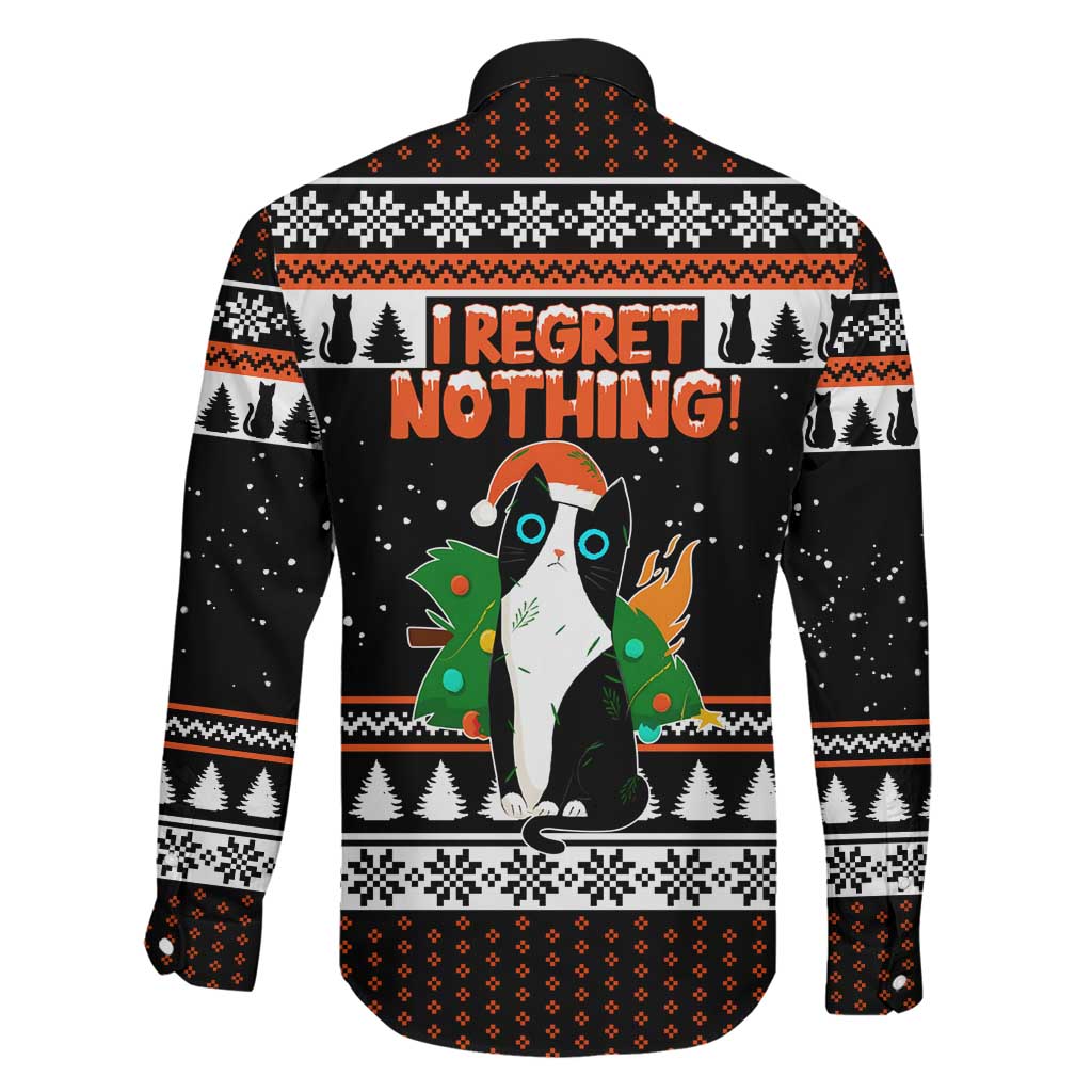 I Regret Nothing Cat Christmas Christmas Family Matching Long Sleeve Bodycon Dress and Hawaiian Shirt Xmas Holiday Patterns - Wonder Print Shop