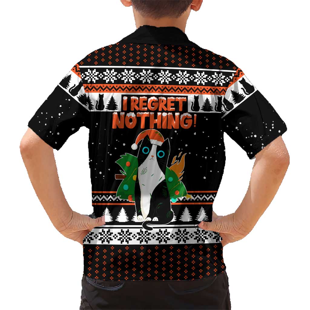 I Regret Nothing Cat Christmas Christmas Family Matching Off Shoulder Maxi Dress and Hawaiian Shirt Xmas Holiday Patterns - Wonder Print Shop