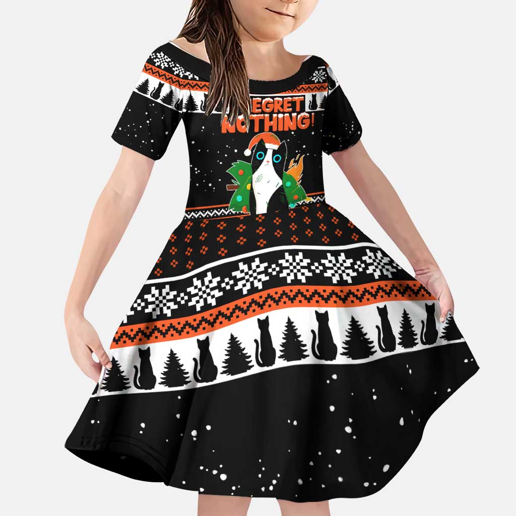 I Regret Nothing Cat Christmas Christmas Family Matching Off Shoulder Maxi Dress and Hawaiian Shirt Xmas Holiday Patterns - Wonder Print Shop