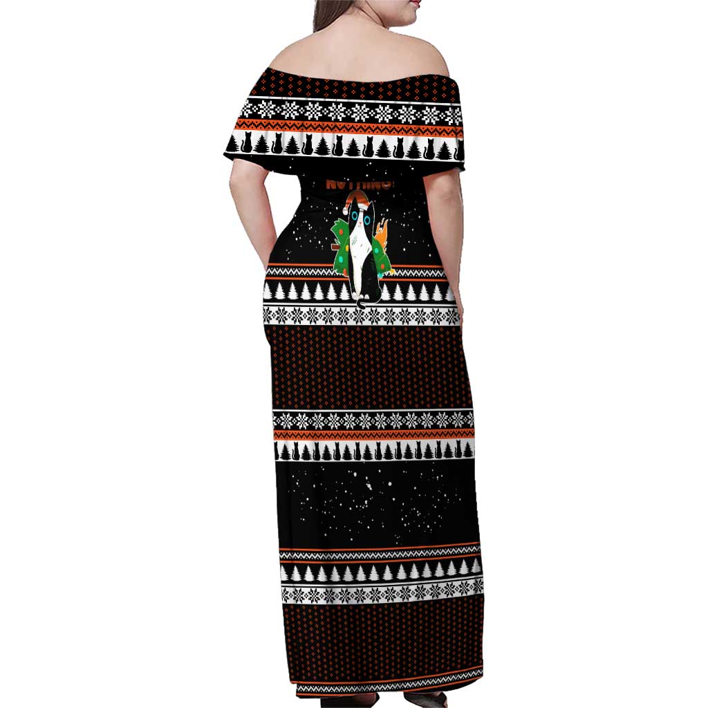 I Regret Nothing Cat Christmas Christmas Family Matching Off Shoulder Maxi Dress and Hawaiian Shirt Xmas Holiday Patterns - Wonder Print Shop