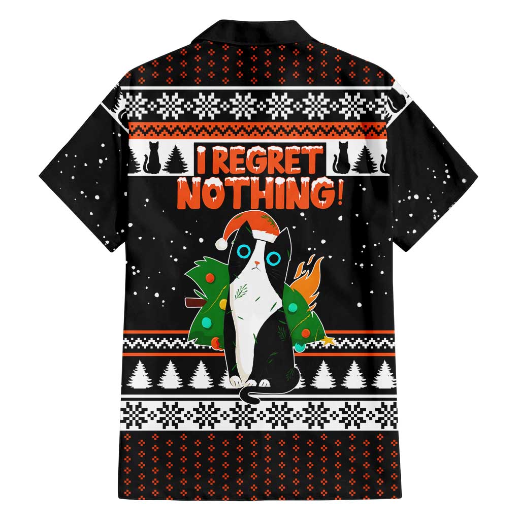 I Regret Nothing Cat Christmas Christmas Family Matching Off Shoulder Short Dress and Hawaiian Shirt Xmas Holiday Patterns - Wonder Print Shop
