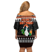 I Regret Nothing Cat Christmas Christmas Family Matching Off Shoulder Short Dress and Hawaiian Shirt Xmas Holiday Patterns - Wonder Print Shop