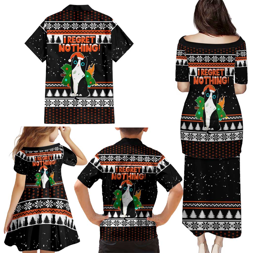 I Regret Nothing Cat Christmas Christmas Family Matching Puletasi and Hawaiian Shirt Xmas Holiday Patterns - Wonder Print Shop