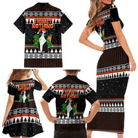 I Regret Nothing Cat Christmas Christmas Family Matching Short Sleeve Bodycon Dress and Hawaiian Shirt Xmas Holiday Patterns - Wonder Print Shop