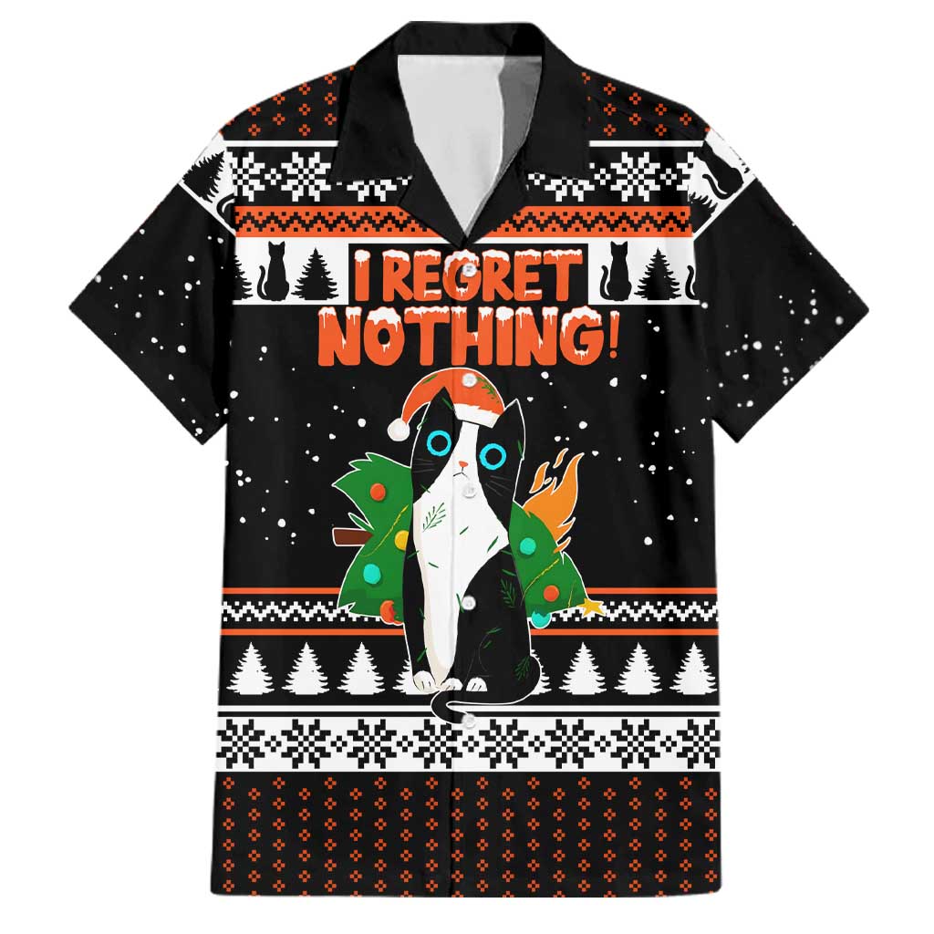 I Regret Nothing Cat Christmas Christmas Family Matching Summer Maxi Dress and Hawaiian Shirt Xmas Holiday Patterns - Wonder Print Shop