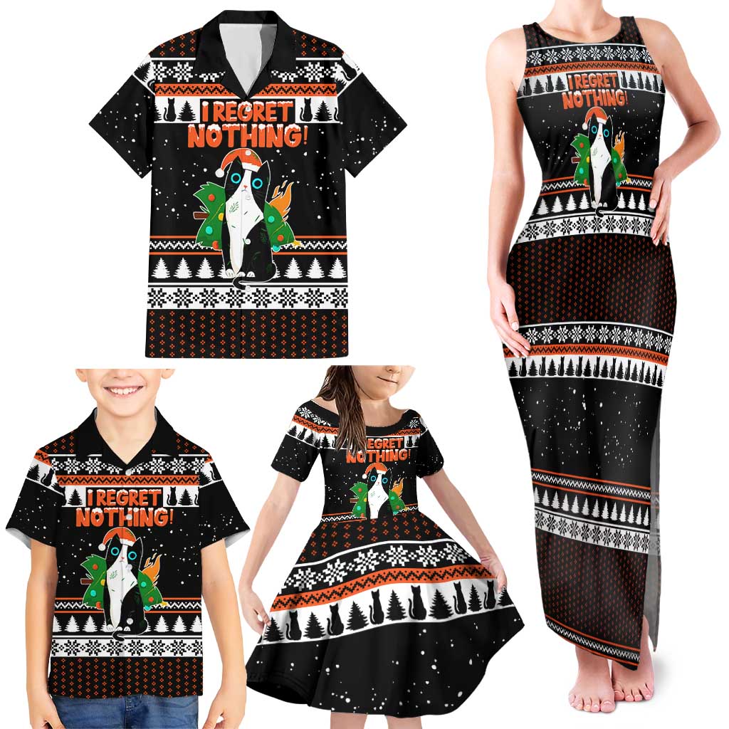 I Regret Nothing Cat Christmas Christmas Family Matching Tank Maxi Dress and Hawaiian Shirt Xmas Holiday Patterns - Wonder Print Shop