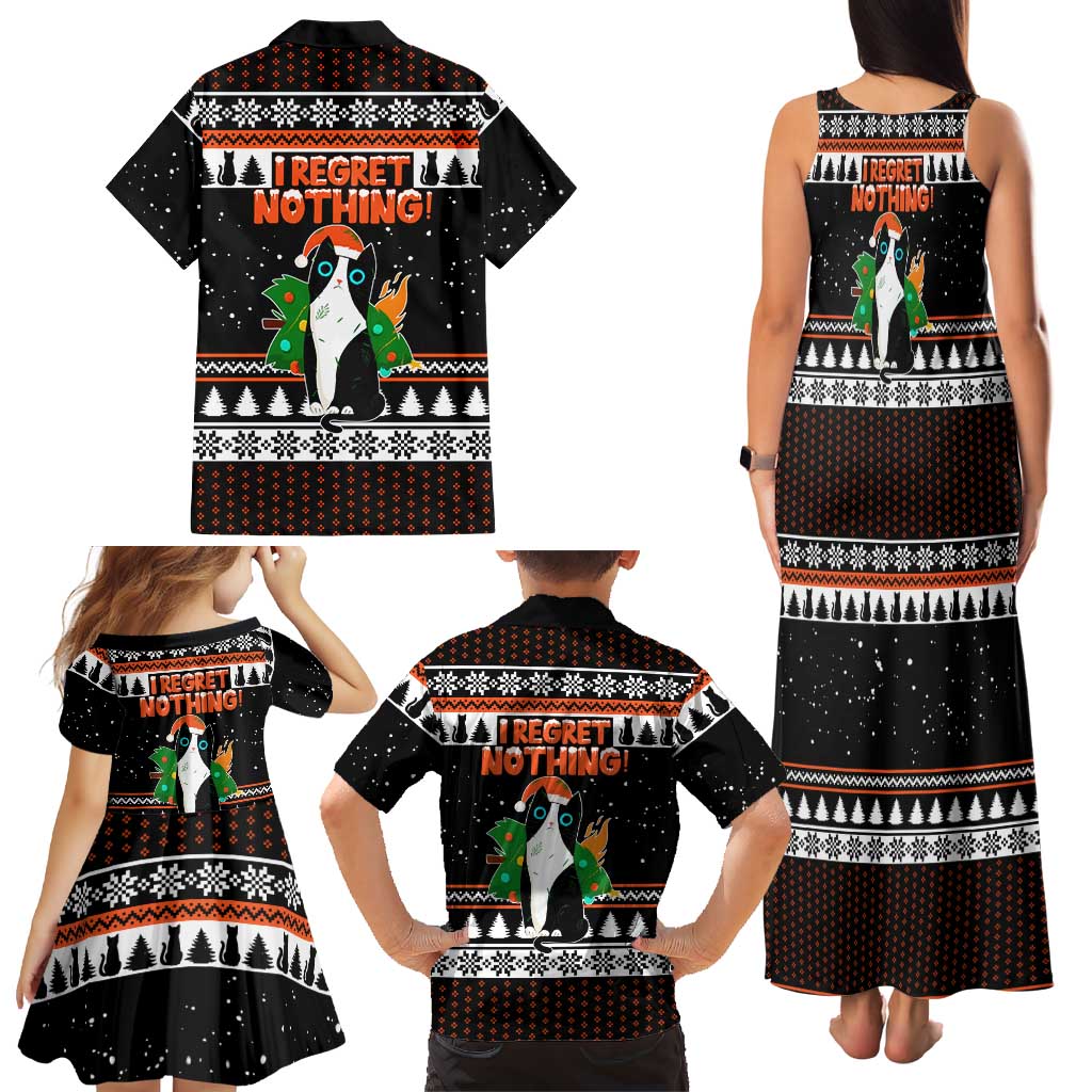 I Regret Nothing Cat Christmas Christmas Family Matching Tank Maxi Dress and Hawaiian Shirt Xmas Holiday Patterns - Wonder Print Shop