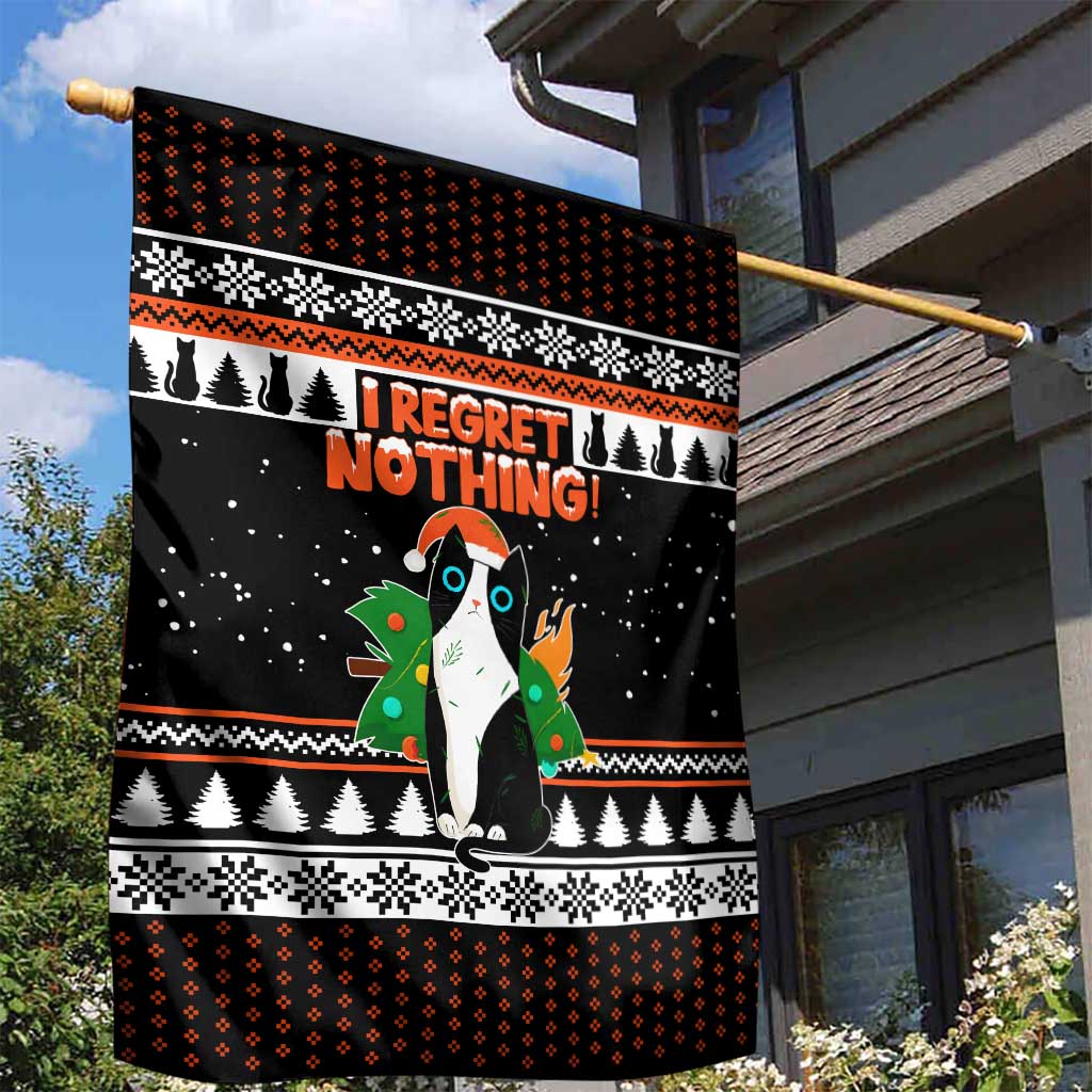I Regret Nothing Cat Christmas Christmas Garden Flag Xmas Holiday Patterns - Wonder Print Shop