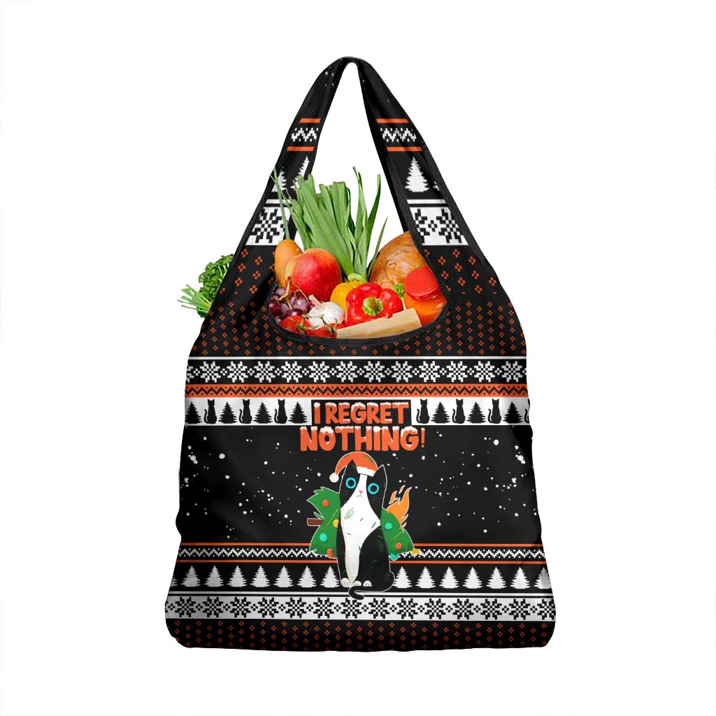 I Regret Nothing Cat Christmas Christmas Grocery Bag Xmas Holiday Patterns - Wonder Print Shop