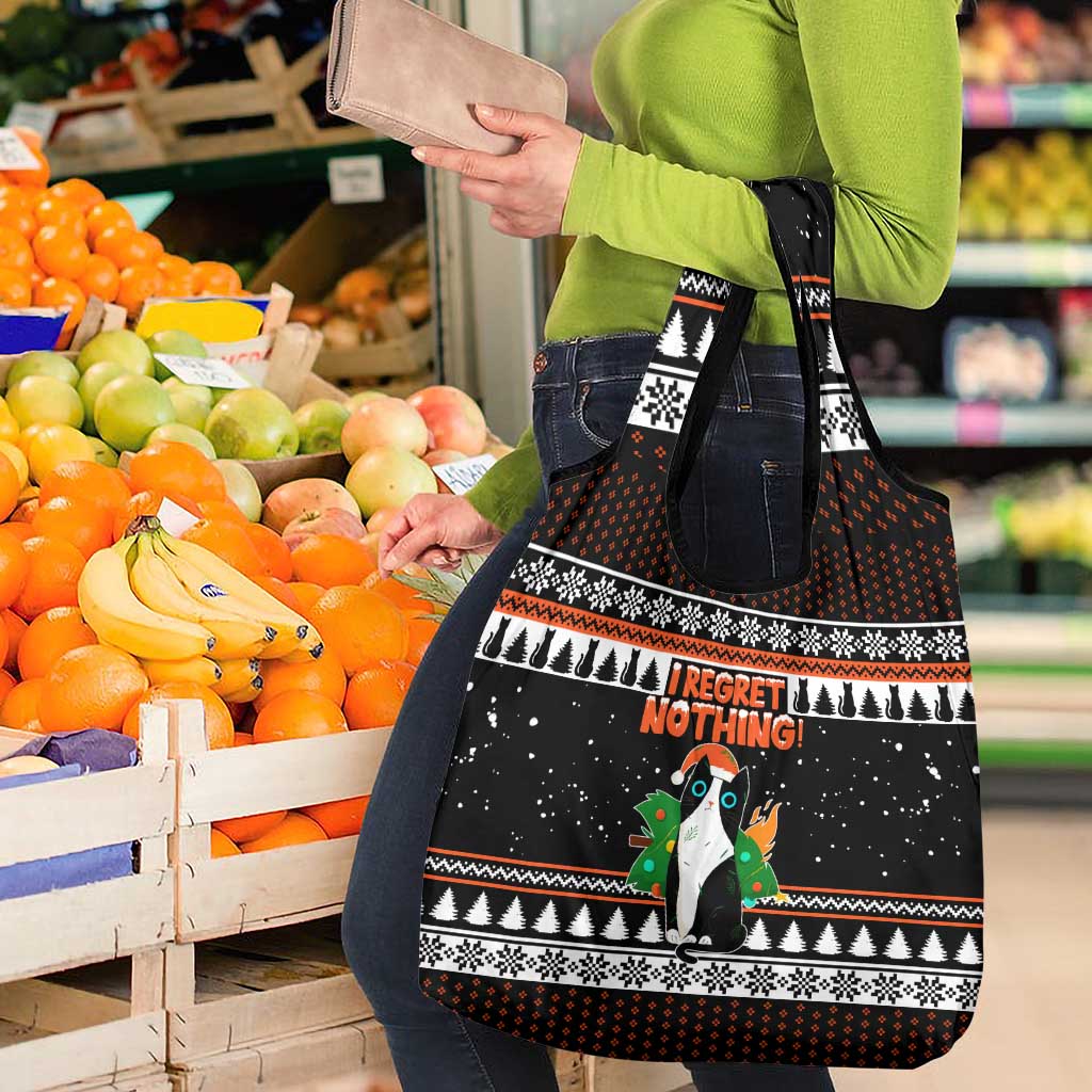 I Regret Nothing Cat Christmas Christmas Grocery Bag Xmas Holiday Patterns - Wonder Print Shop