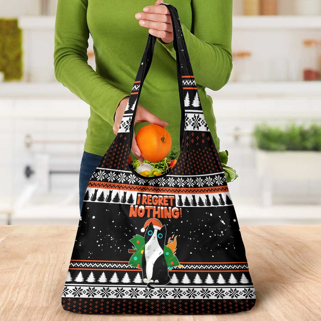 I Regret Nothing Cat Christmas Christmas Grocery Bag Xmas Holiday Patterns - Wonder Print Shop