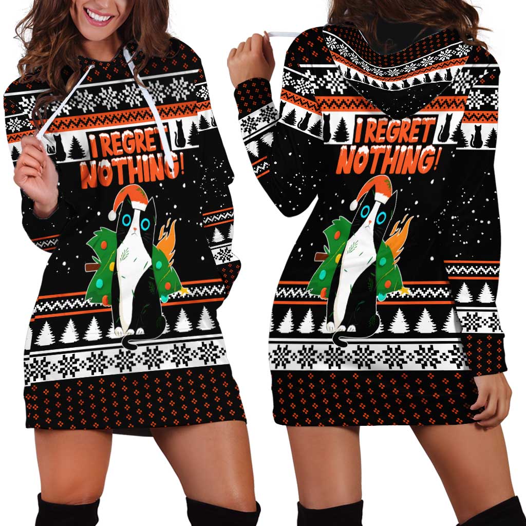 I Regret Nothing Cat Christmas Christmas Hoodie Dress Xmas Holiday Patterns - Wonder Print Shop