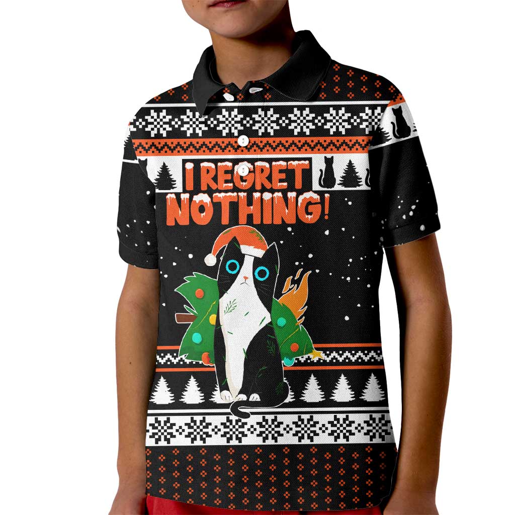 I Regret Nothing Cat Christmas Christmas Kid Polo Shirt Xmas Holiday Patterns - Wonder Print Shop