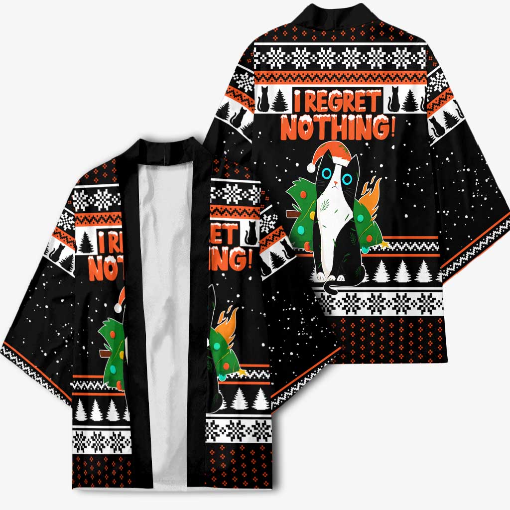 I Regret Nothing Cat Christmas Christmas Kimono Xmas Holiday Patterns - Wonder Print Shop