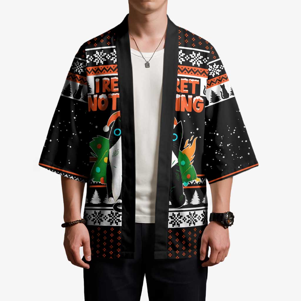 I Regret Nothing Cat Christmas Christmas Kimono Xmas Holiday Patterns - Wonder Print Shop