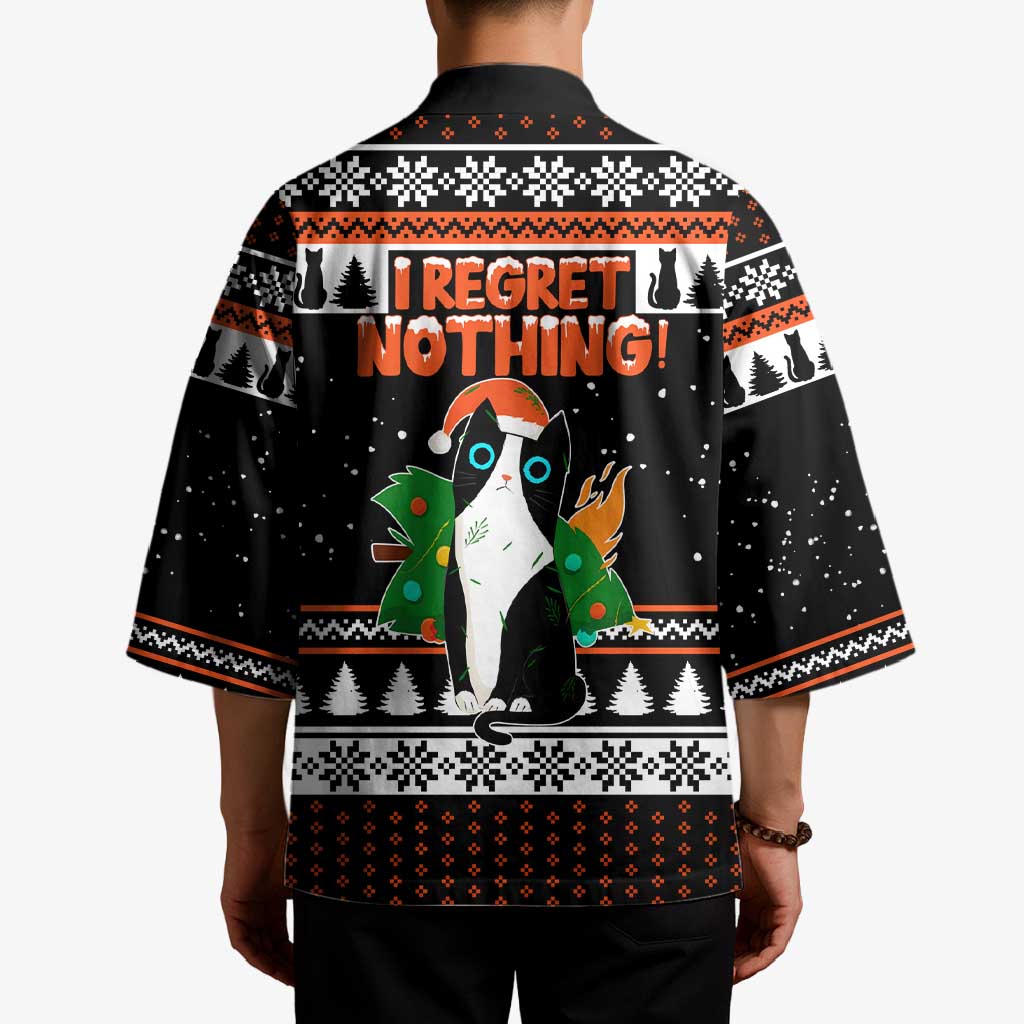 I Regret Nothing Cat Christmas Christmas Kimono Xmas Holiday Patterns - Wonder Print Shop