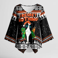 I Regret Nothing Cat Christmas Christmas Kimono Sleeve Blouse Xmas Holiday Patterns - Wonder Print Shop
