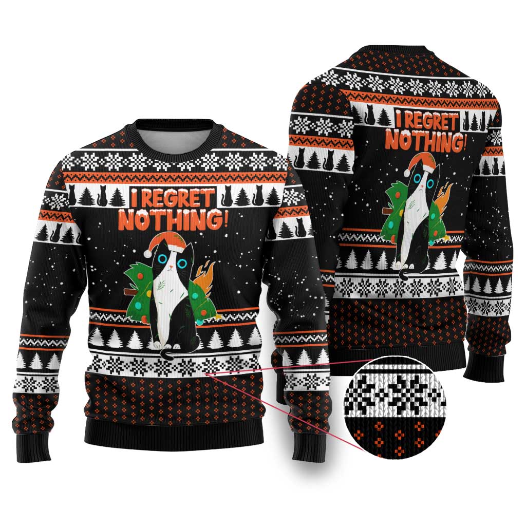 I Regret Nothing Cat Christmas Ugly Christmas Sweater Xmas Holiday Patterns - Wonder Print Shop