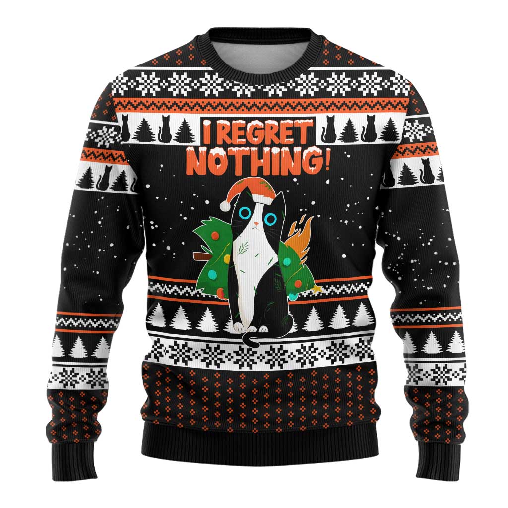 I Regret Nothing Cat Christmas Ugly Christmas Sweater Xmas Holiday Patterns - Wonder Print Shop