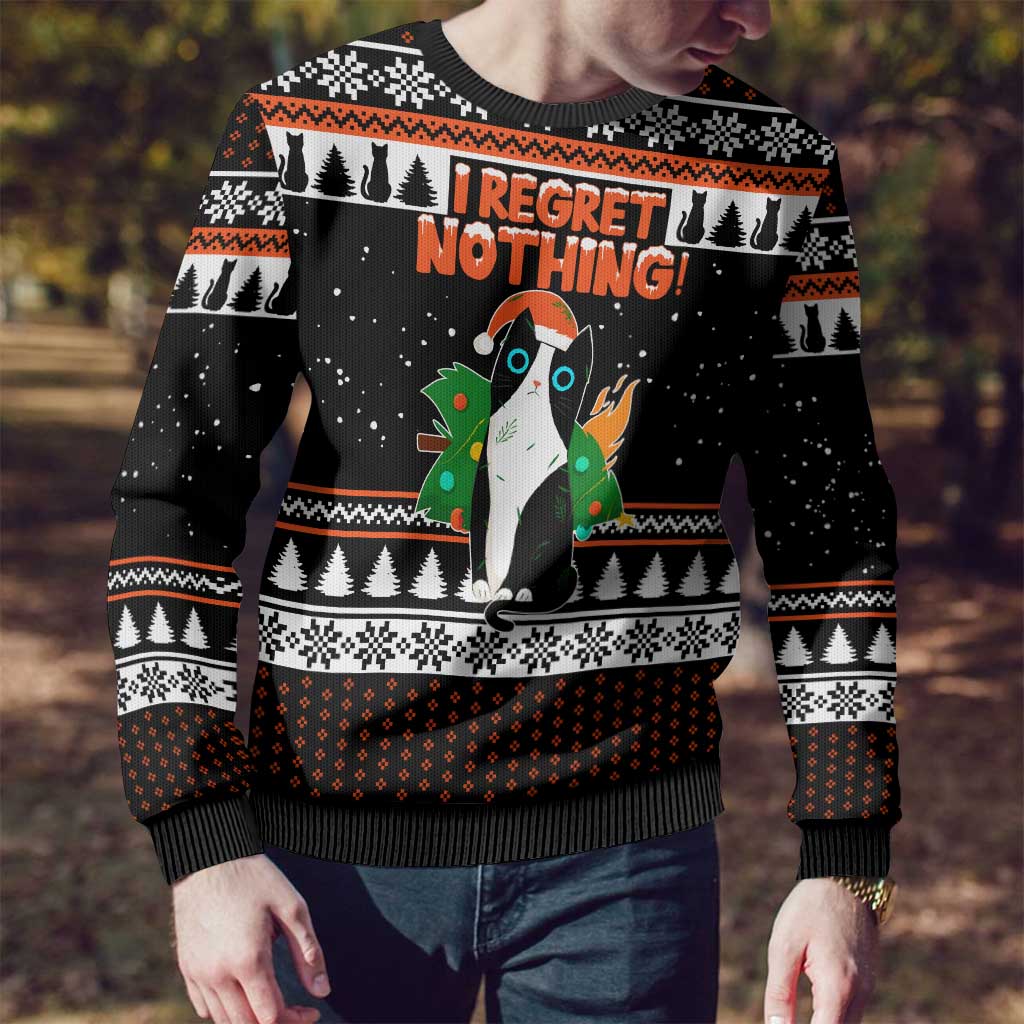 I Regret Nothing Cat Christmas Ugly Christmas Sweater Xmas Holiday Patterns - Wonder Print Shop