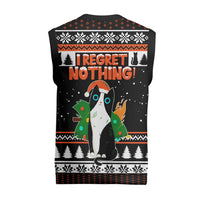I Regret Nothing Cat Christmas Christmas Knitted V-Neck Vest Xmas Holiday Patterns - Wonder Print Shop