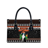 I Regret Nothing Cat Christmas Christmas Leather Bag Xmas Holiday Patterns - Wonder Print Shop