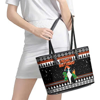 I Regret Nothing Cat Christmas Christmas Leather Tote Bag Xmas Holiday Patterns - Wonder Print Shop