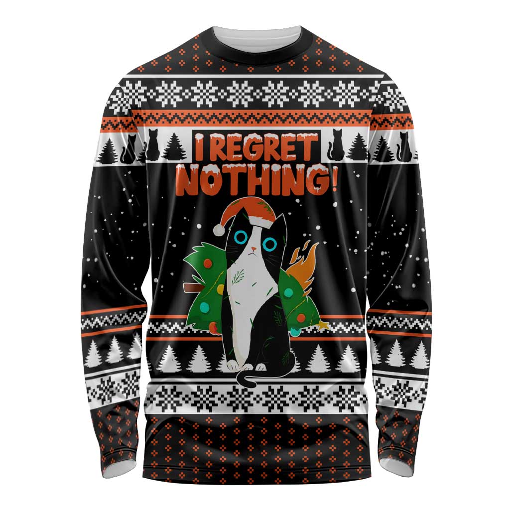 I Regret Nothing Cat Christmas Christmas Long Sleeve Shirt Xmas Holiday Patterns - Wonder Print Shop