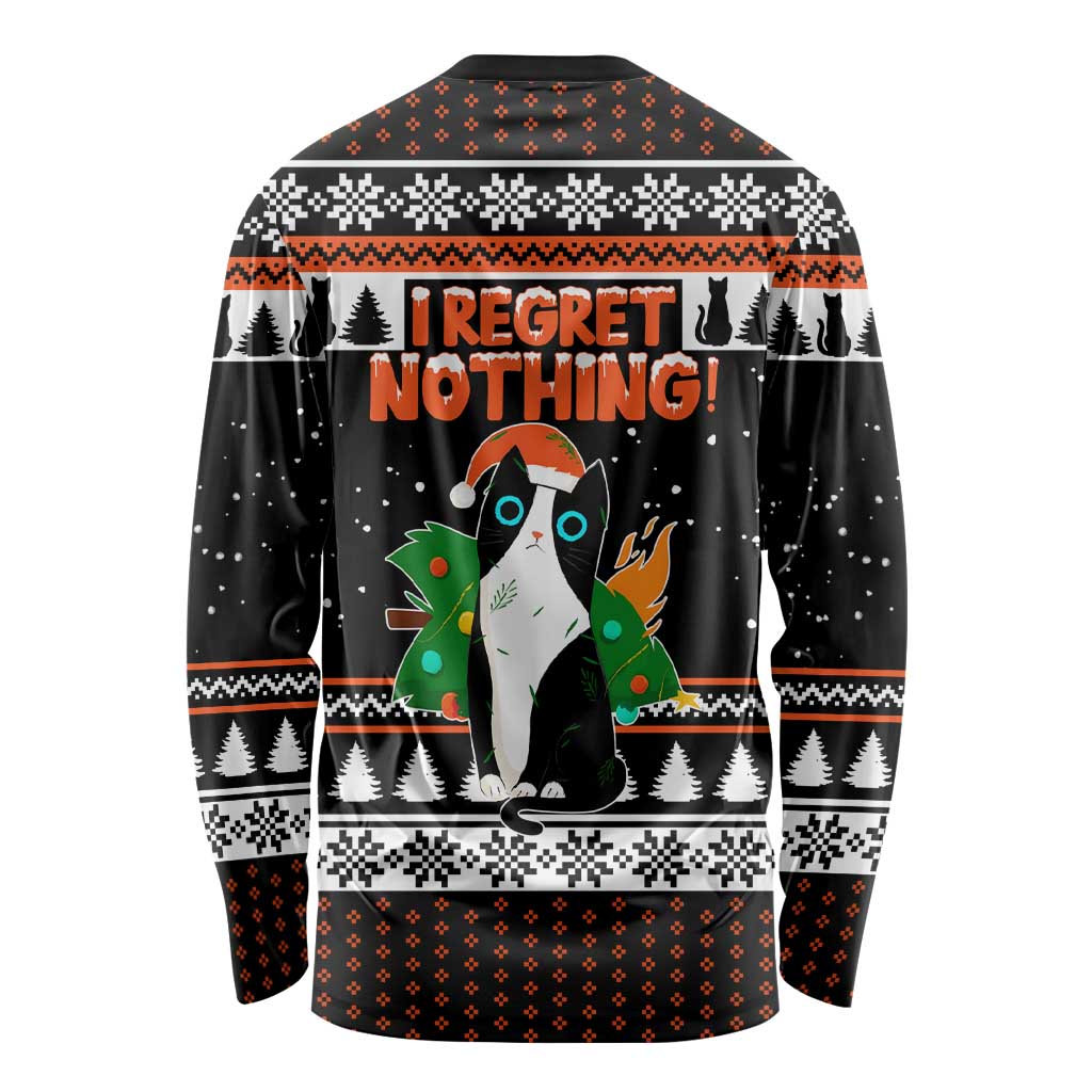 I Regret Nothing Cat Christmas Christmas Long Sleeve Shirt Xmas Holiday Patterns - Wonder Print Shop