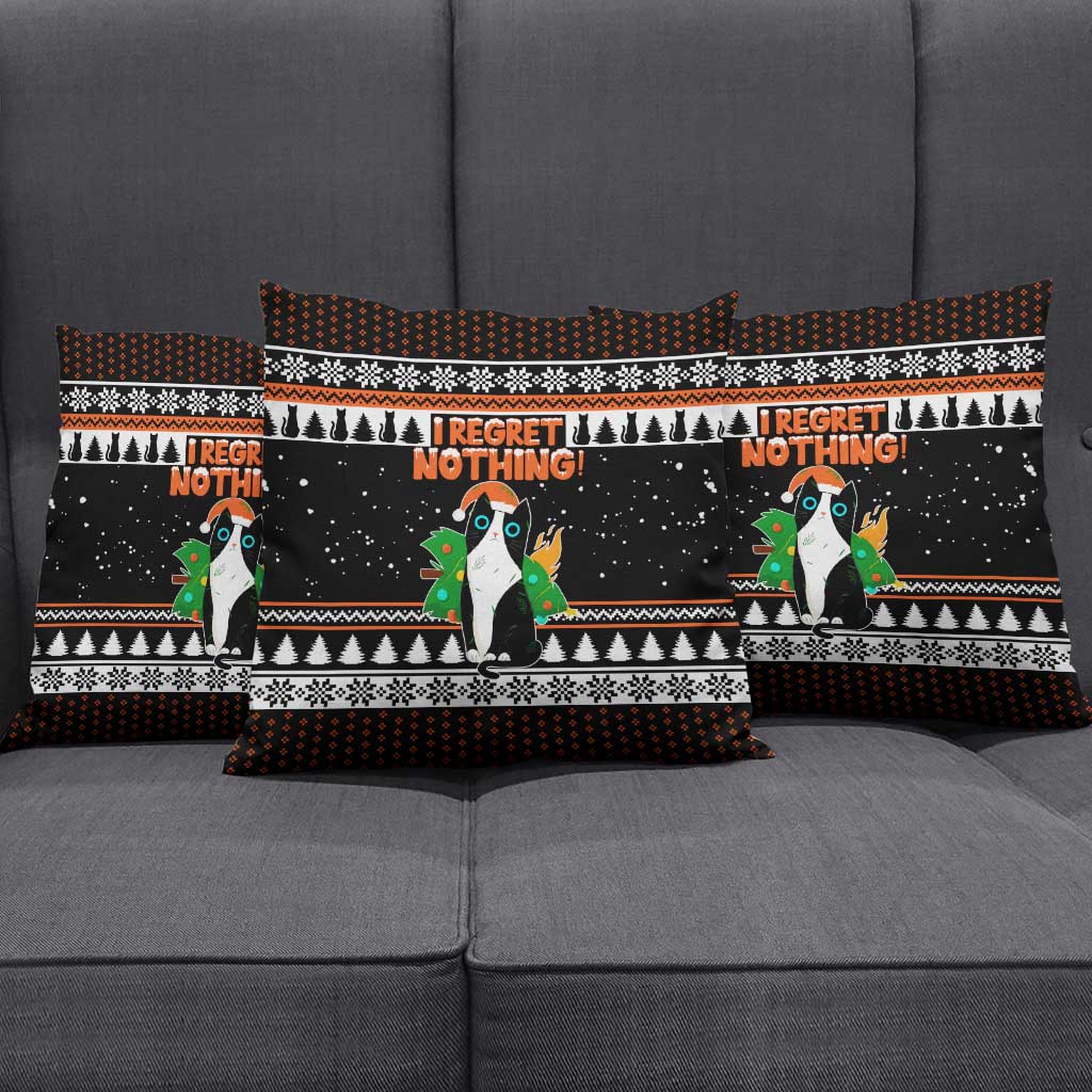 I Regret Nothing Cat Christmas Christmas Pillow Cover Xmas Holiday Patterns - Wonder Print Shop