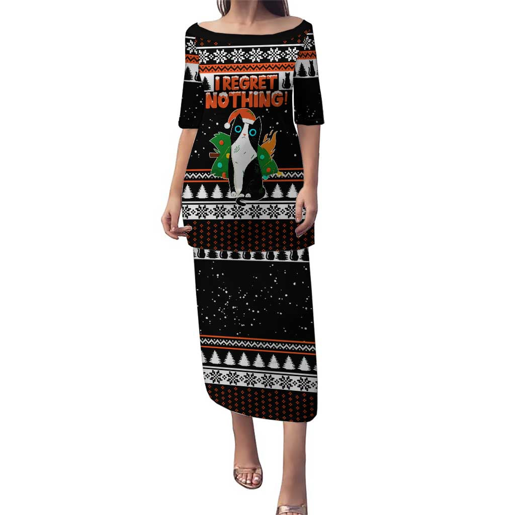 I Regret Nothing Cat Christmas Christmas Puletasi Xmas Holiday Patterns - Wonder Print Shop