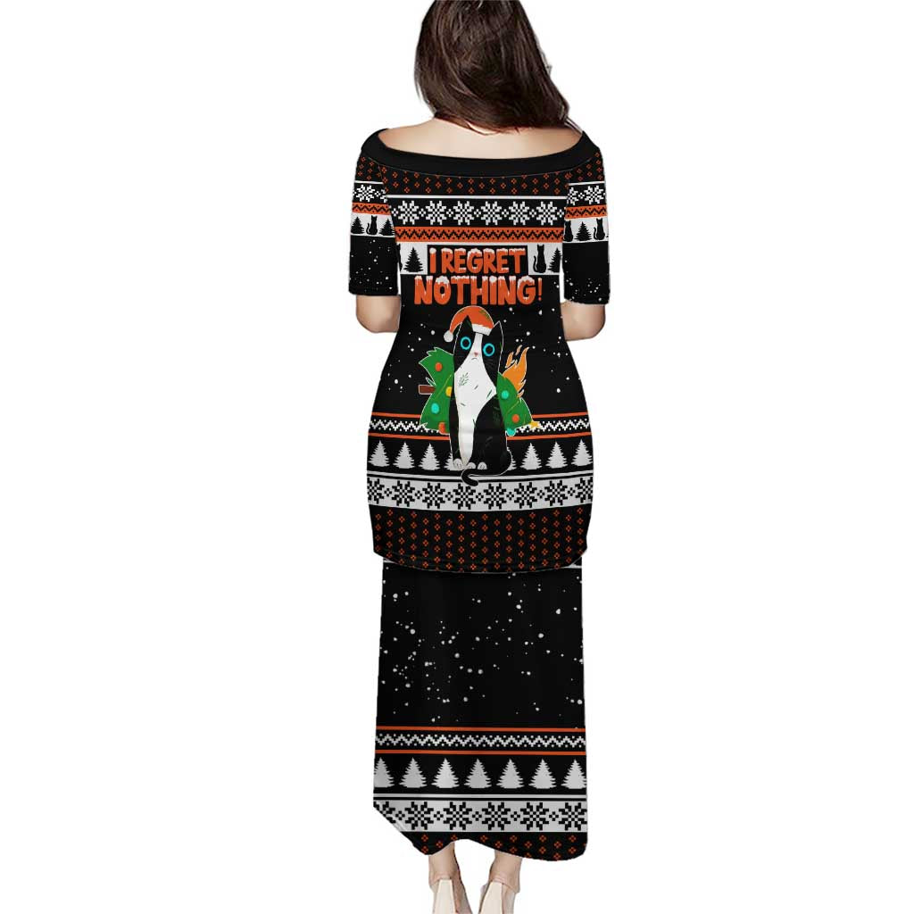 I Regret Nothing Cat Christmas Christmas Puletasi Xmas Holiday Patterns - Wonder Print Shop