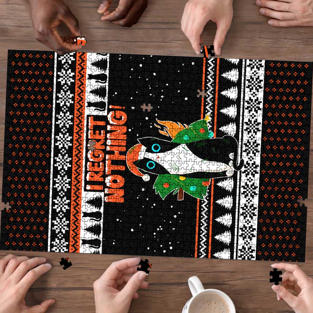 I Regret Nothing Cat Christmas Christmas Puzzle Xmas Holiday Patterns - Wonder Print Shop