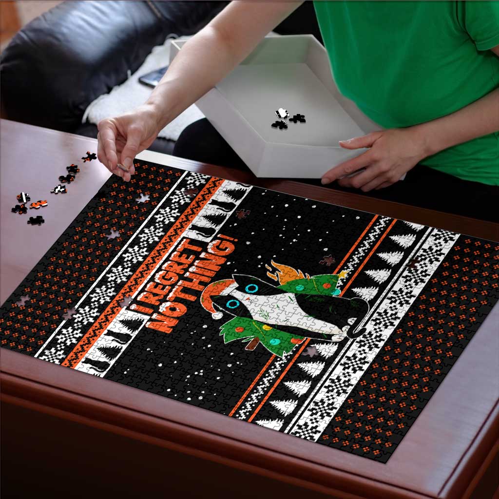 I Regret Nothing Cat Christmas Christmas Puzzle Xmas Holiday Patterns - Wonder Print Shop