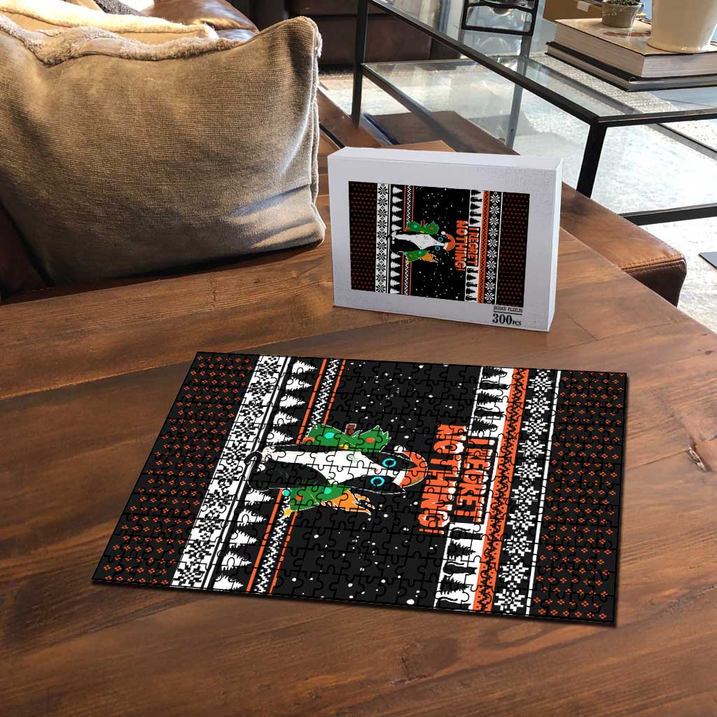 I Regret Nothing Cat Christmas Christmas Puzzle Xmas Holiday Patterns - Wonder Print Shop