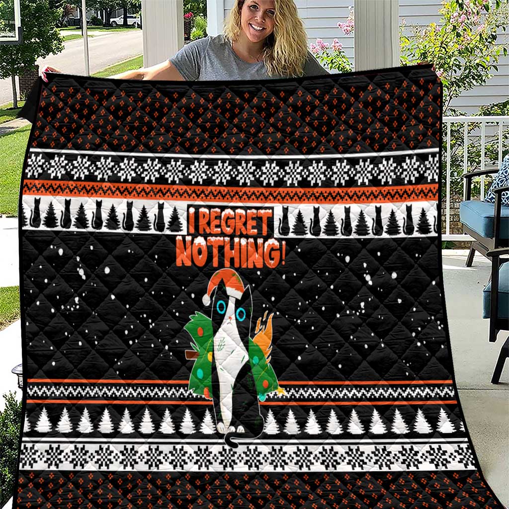 I Regret Nothing Cat Christmas Christmas Quilt Xmas Holiday Patterns - Wonder Print Shop